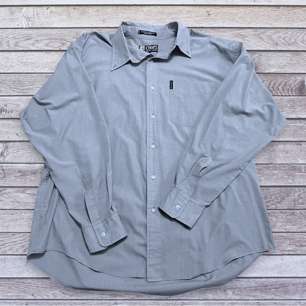 Chaps light blue Long-Sleeve Button-Up Dress Shirt xl